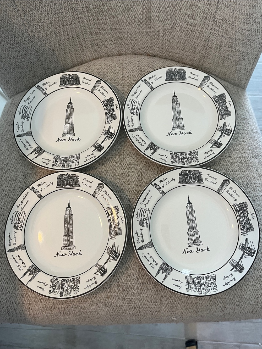 4-222 Fifth Around the City porcelain appetizer desert salad plates Empire St